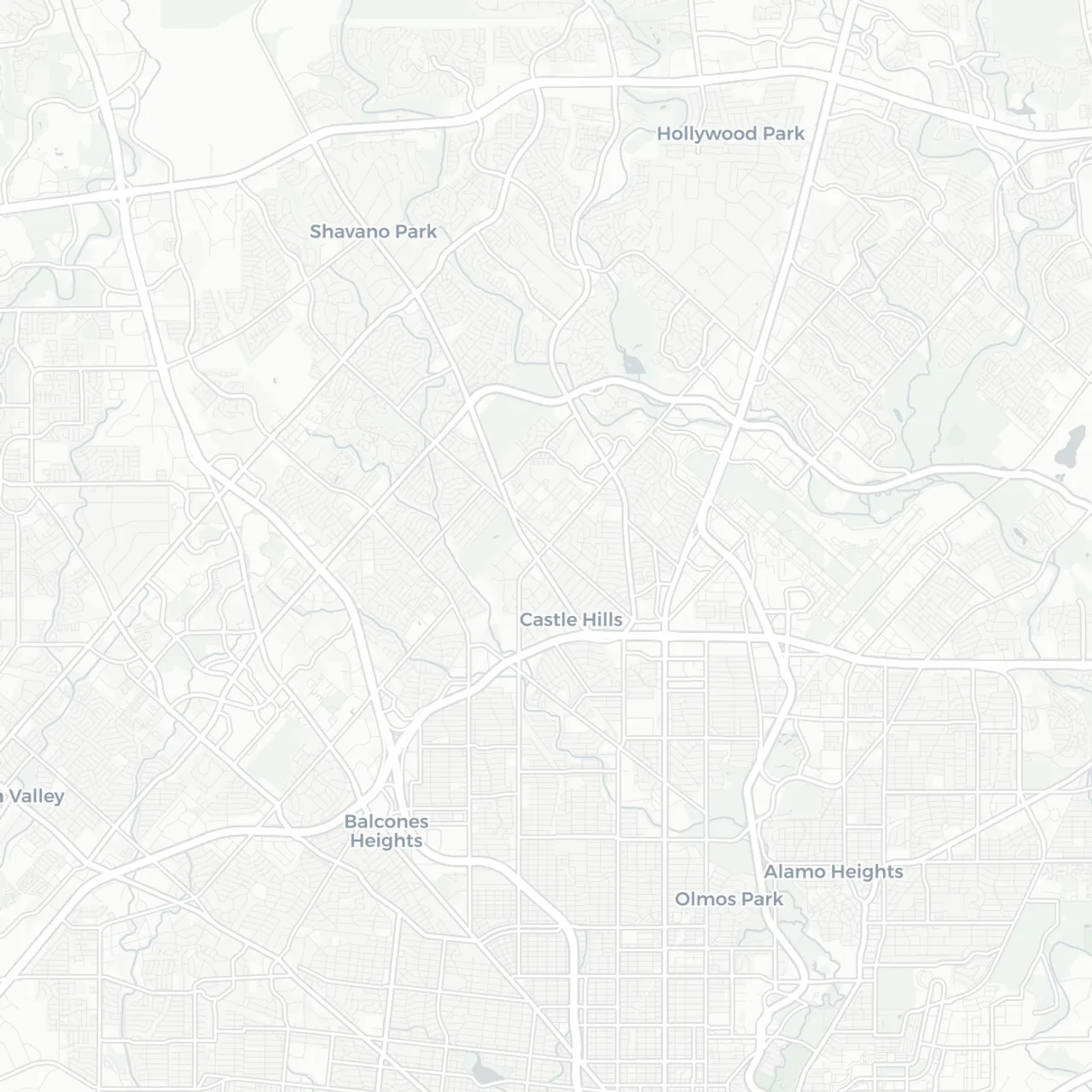 Map of chiropractor search area around Castle Hills Chiropractic