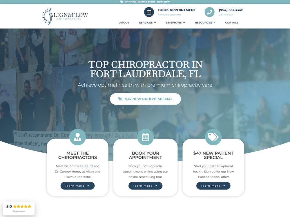 Align & Flow Chiropractic chiropractic website screenshot