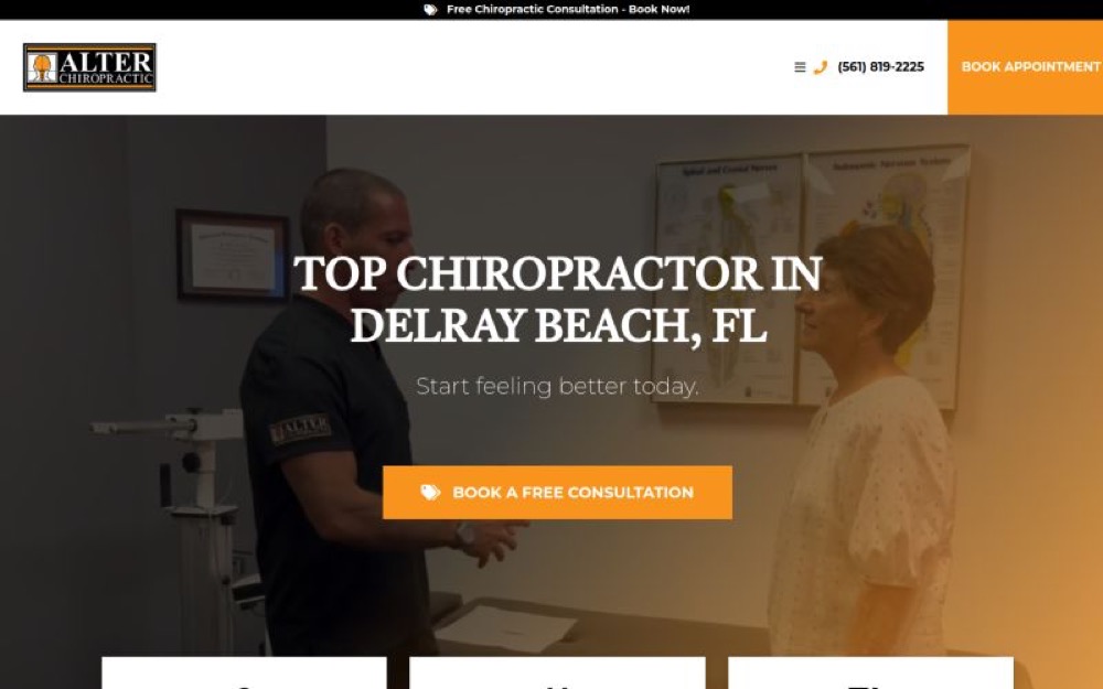 Alter Chiropractic chiropractic website screenshot