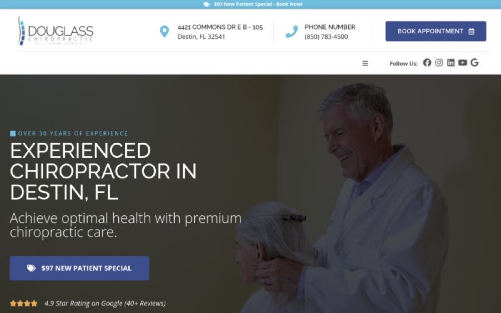 Destin Chiropractor chiropractic website screenshot