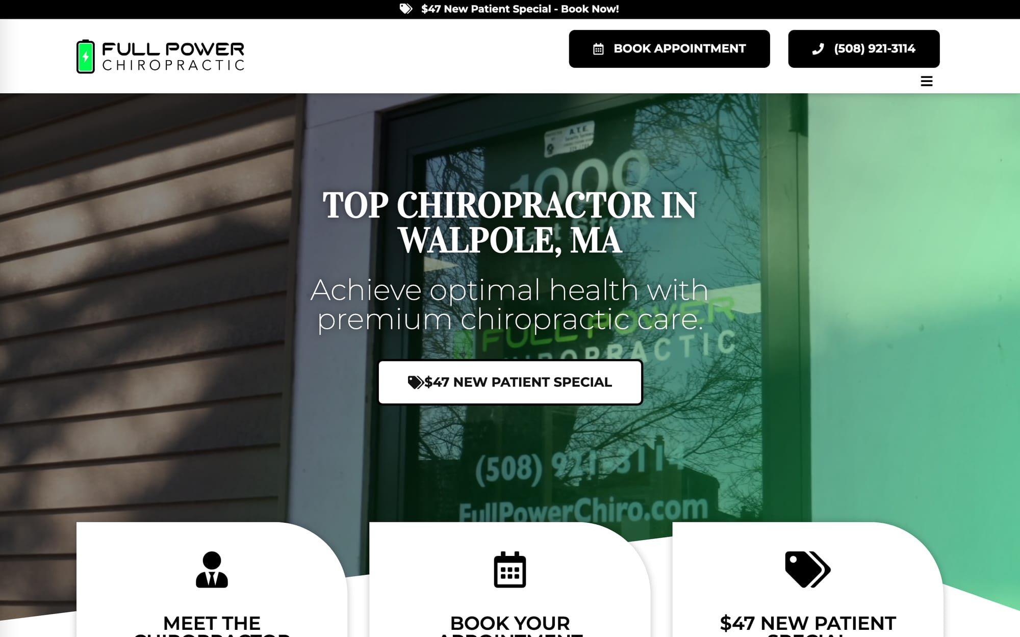 Full Power Chiropractic website built by CHIROBASIX