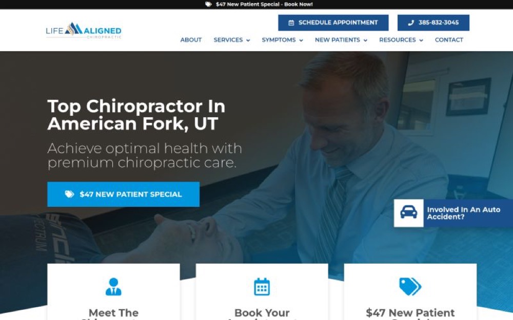 Life Aligned Chiropractic chiropractic website screenshot