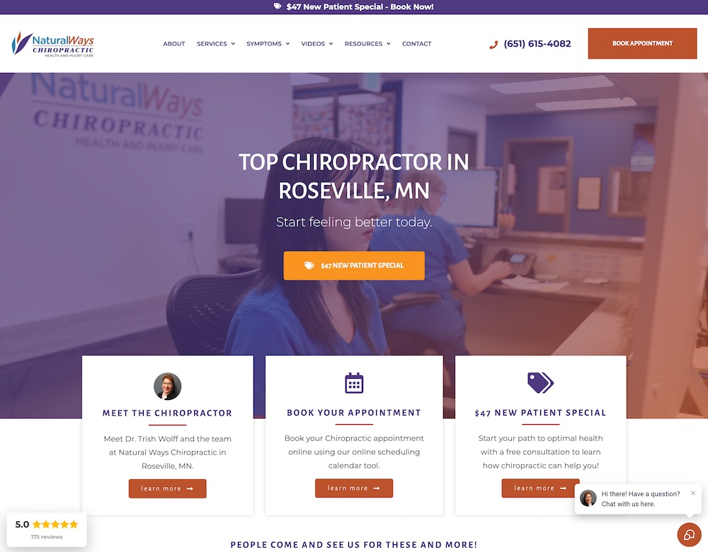 Natural Ways Chiropractic chiropractic website screenshot