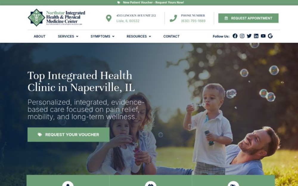 North Star Medical Center chiropractic website screenshot