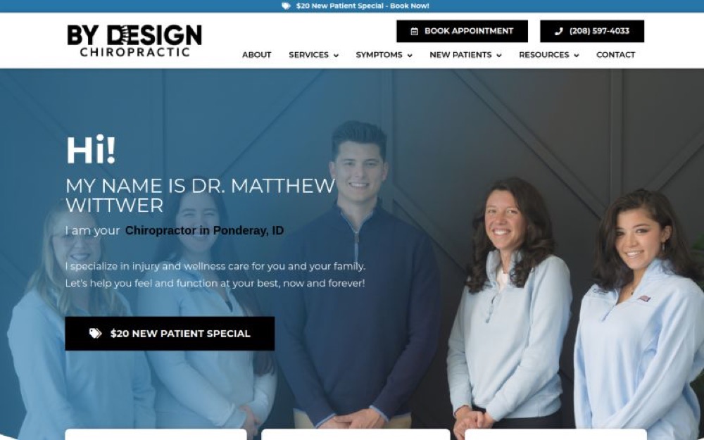 By Design Chiropractic chiropractic website screenshot