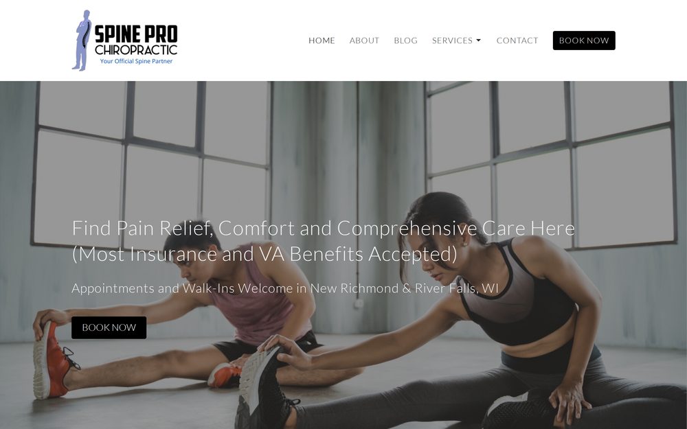 Spine Pro Chiropractic website built by CHIROBASIX