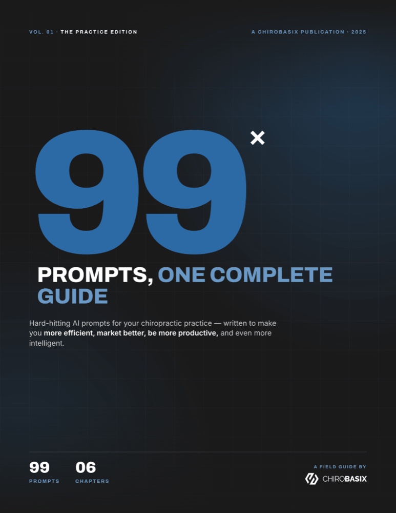 99 Prompts, One Complete Guide — CHIROBASIX print edition cover